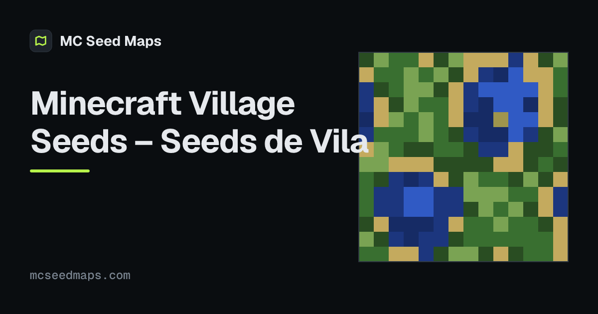 Minecraft Village Seeds (Java 26.3) – Vila Perto do Spawn